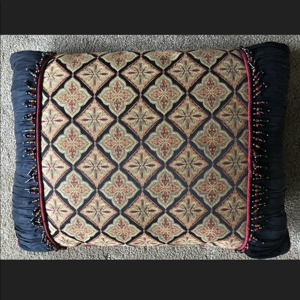 Custom accent pillow. Approx 26x19 Beaded.